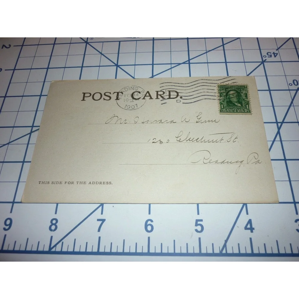 Vintage 1907 Valentine Greeting Postcard Dutch Girl Undivided‎ Back Reading PA